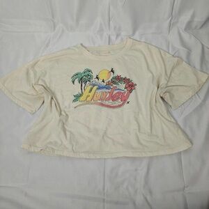Hurley Cream Tee with Tropical Print